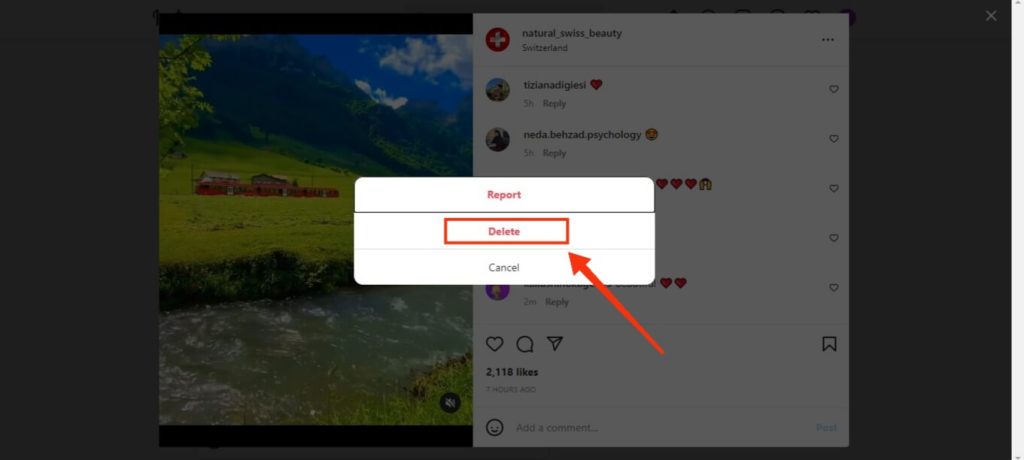 borrar comentarios en instagram