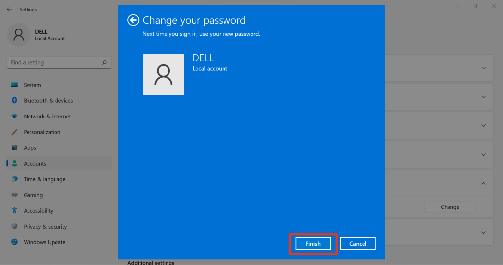 cambiar contraseña windows 11