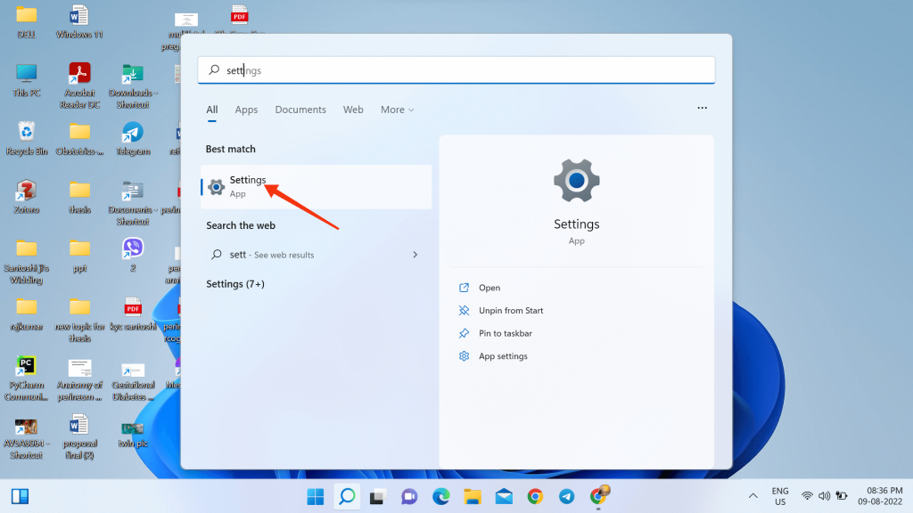 aplicación de configuración 