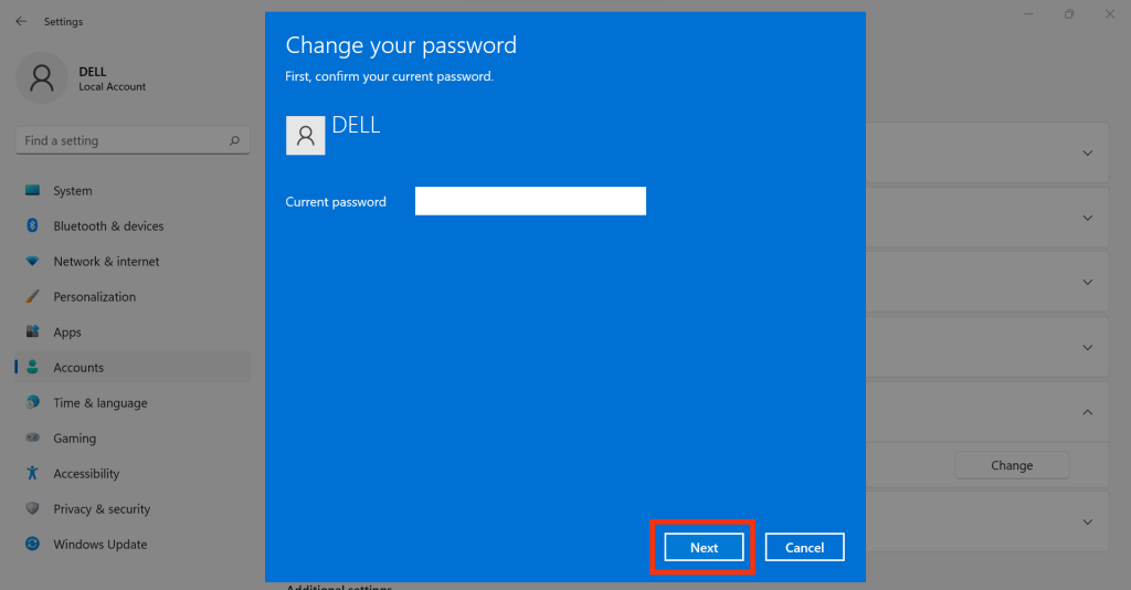 cambiar contraseña windows 11
