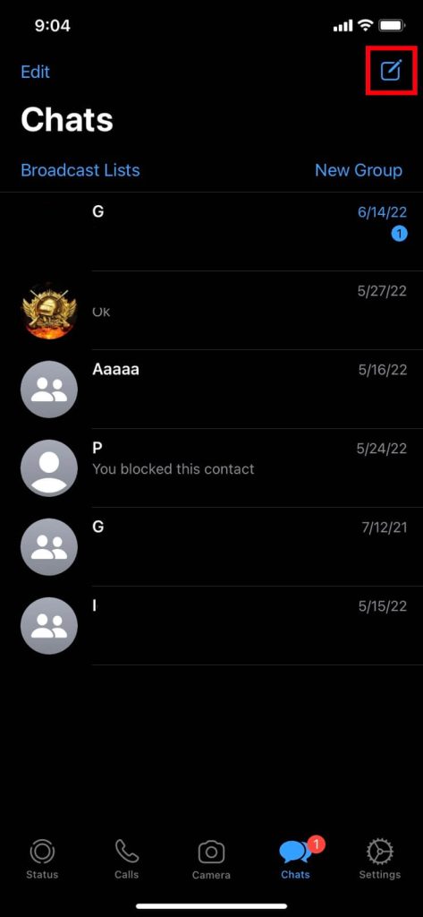 página de inicio de Whatsapp