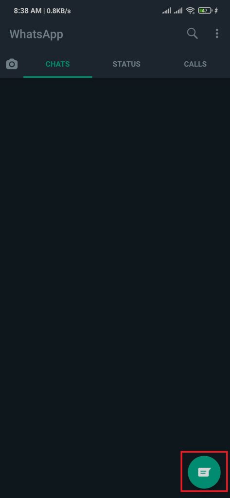 página de inicio de Whatsapp