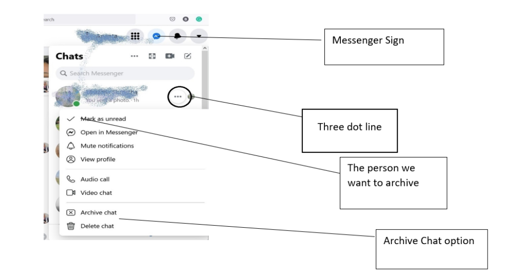 Archivar mensajes en Facebook Messenger usando un navegador web