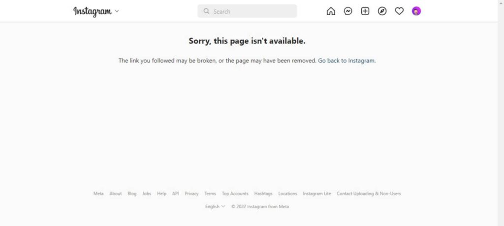 estado de instagram bloqueado
