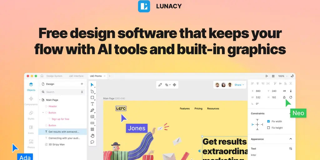 aplicación de diseño gráfico de locura