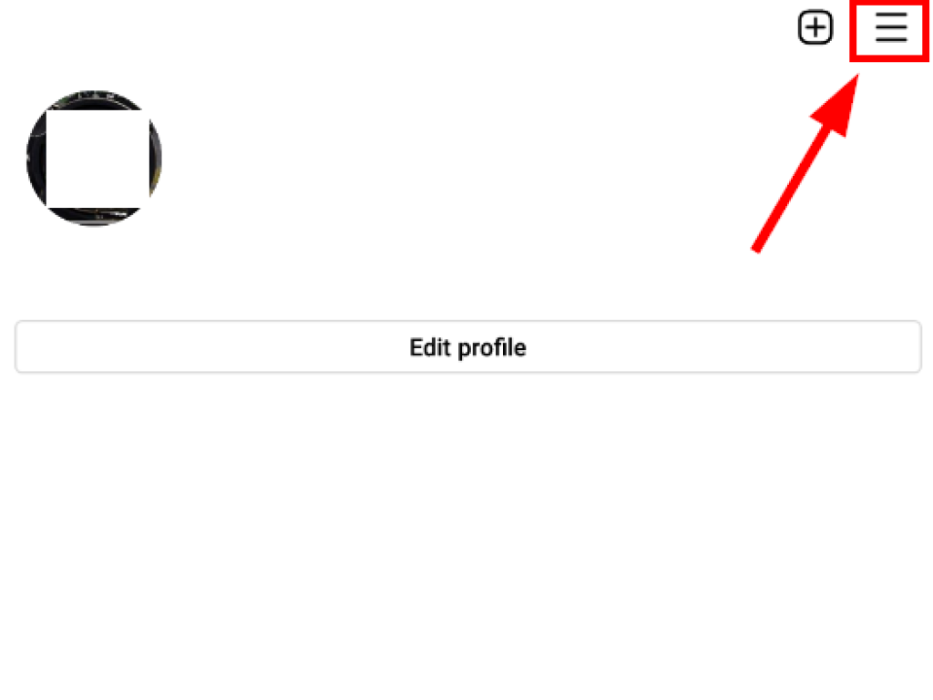 Menú de opciones para la aplicación de Instagram Android