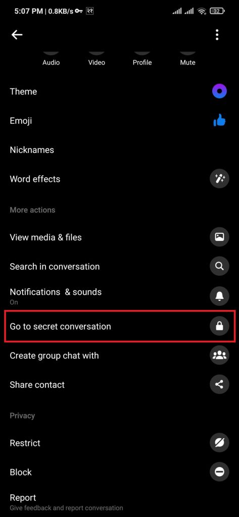 Cifrado secreto de extremo a extremo en Messenger