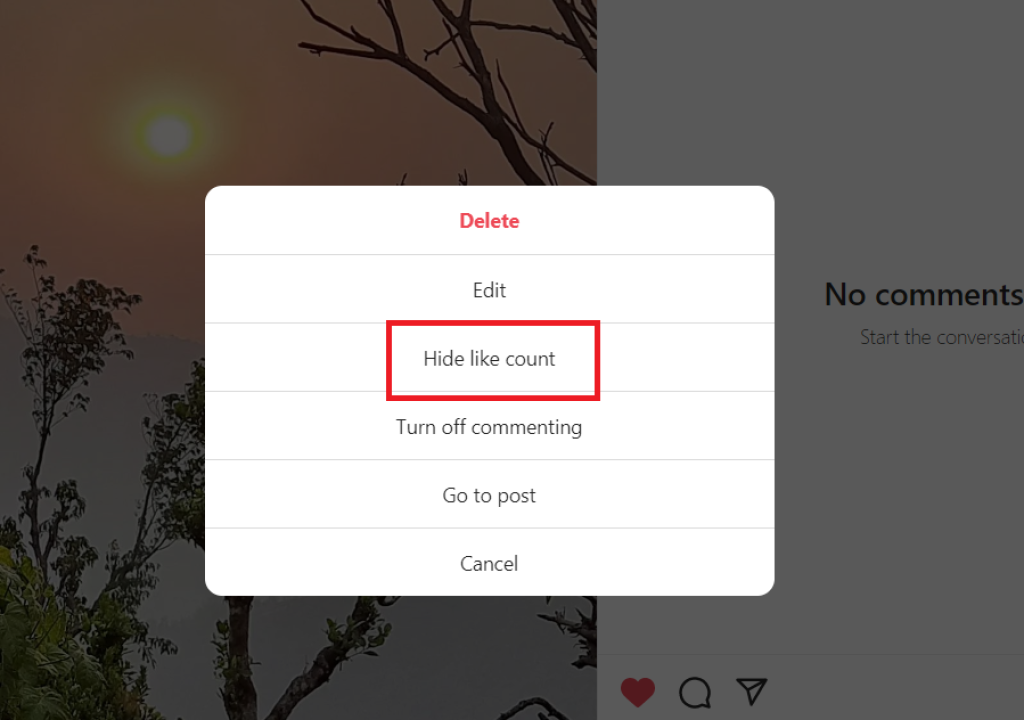 Elija oculto como contar