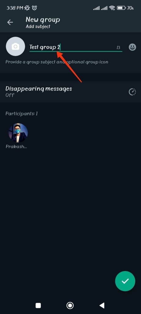 Nombra tu grupo en WhatsApp