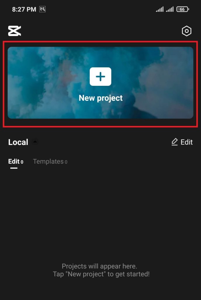 un nuevo proyecto en CapCut