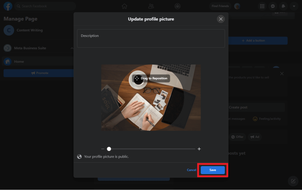 Guardar pp en la página de negocios