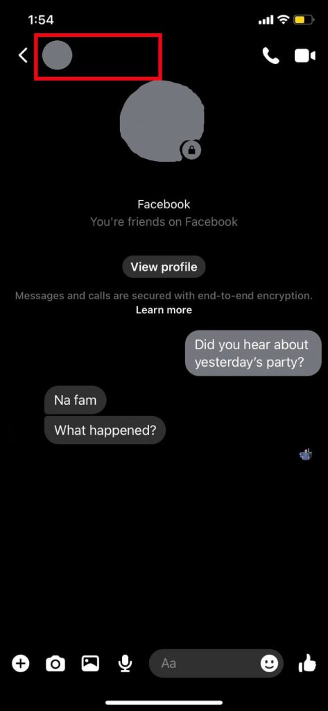 mensaje de chat encriptado de fin a fin