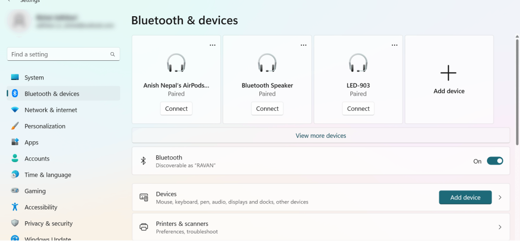 Método para conectar AirPods con Windows 11