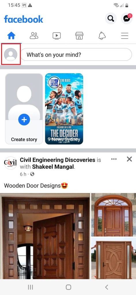 toque el icono de perfil