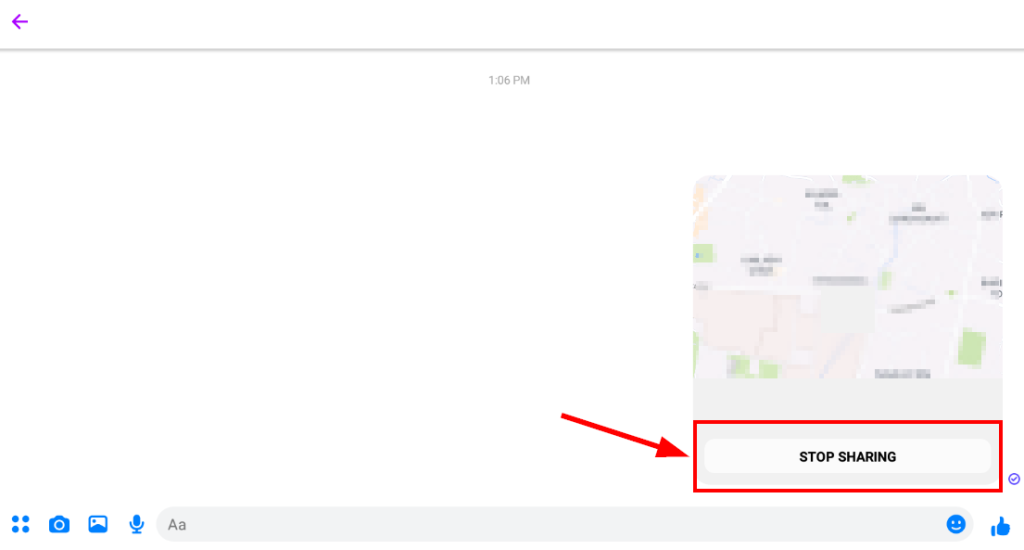detener el botón de compartir en el chat