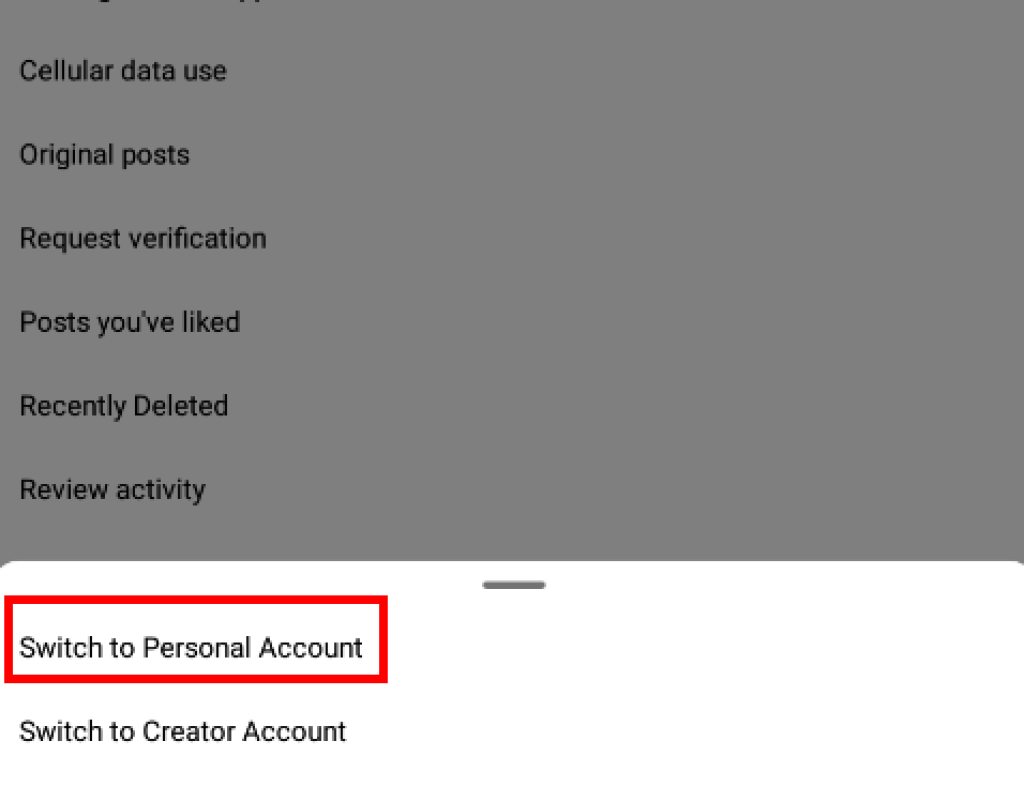 cambio de cuenta personal